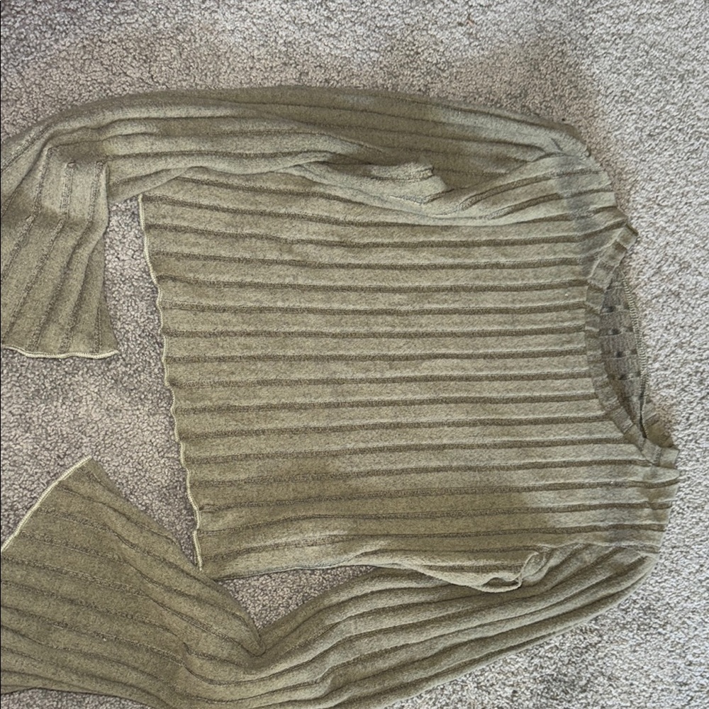 Olive Ribbed Women's Sweater